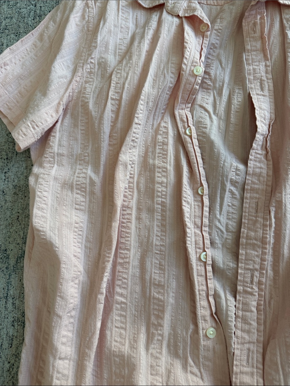Goodfellow & Co Light Pink Short Sleeve Textured Button-Down Shirt - Picture 4 of 5